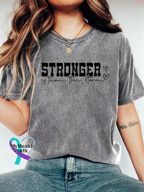 Stronger Than The Storm Art T-shirt Gray / S