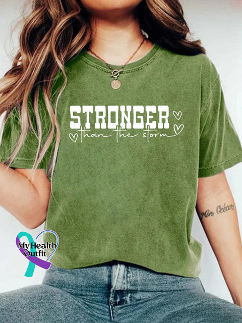 Stronger Than The Storm Art T-shirt Green / S