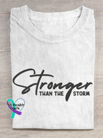 Stronger Than The Storm Art Vintage Print T-shirt White / S
