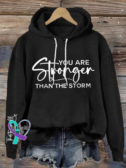 Stronger ThanThe Storm Art Print Casual Sweatshirt Black / S
