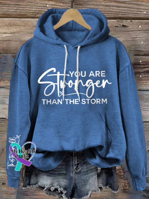 Stronger ThanThe Storm Art Print Casual Sweatshirt Blue / S
