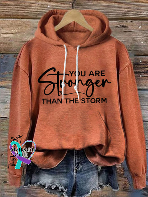Stronger ThanThe Storm Art Print Casual Sweatshirt Orange / S