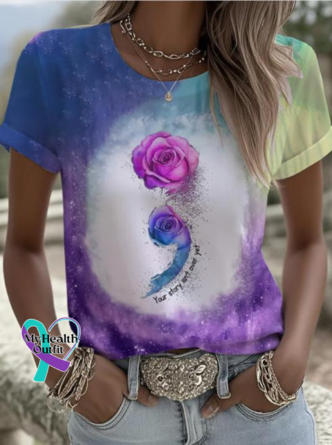 Suicide Awareness Art Print T shirt Multicolor / S