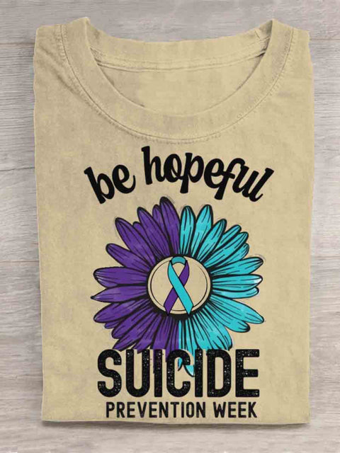 Suicide Awareness Art T-shirt Apricot / S