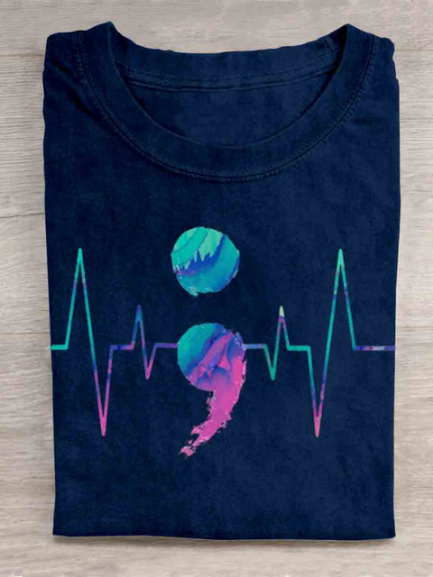 Suicide Awareness Art T-shirt Blue / S