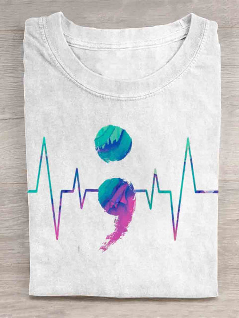 Suicide Awareness Art T-shirt White / S