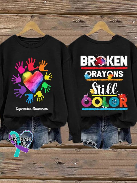 Suicide Prevention Awareness Crew Neck Sweatshirt Black / S