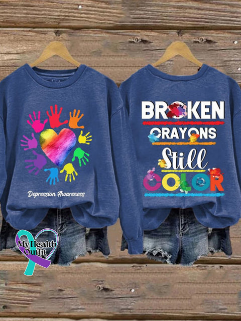 Suicide Prevention Awareness Crew Neck Sweatshirt Blue / S