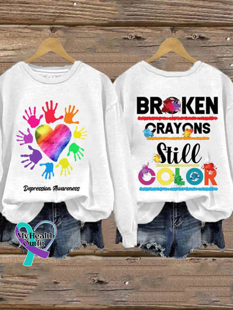 Suicide Prevention Awareness Crew Neck Sweatshirt White / S