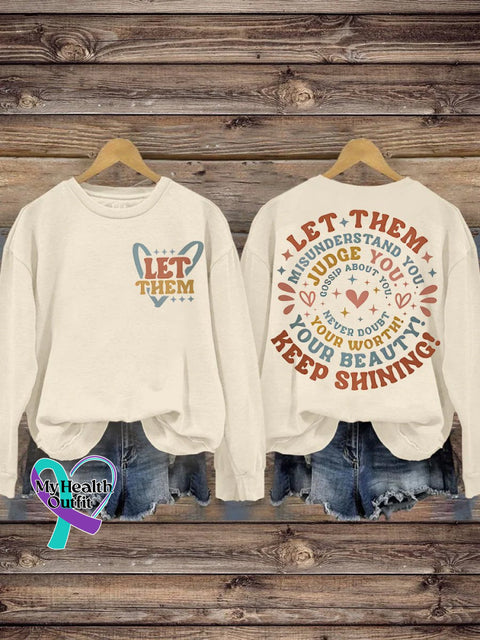 Suicide Prevention Awareness Let Them Mental Health Print Casual Sweatshirt Beige / S