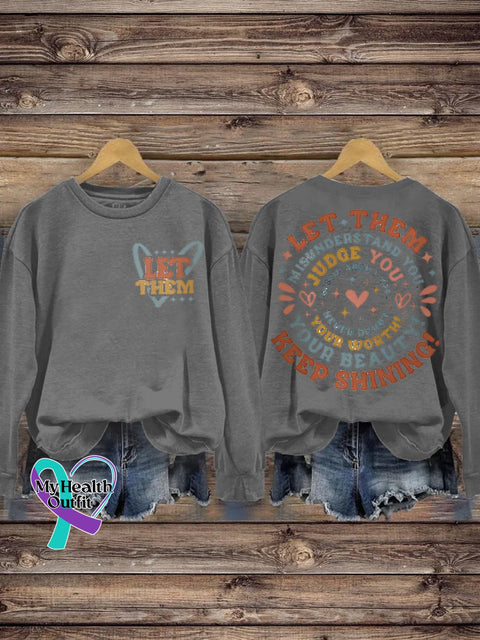 Suicide Prevention Awareness Let Them Mental Health Print Casual Sweatshirt Gray / S