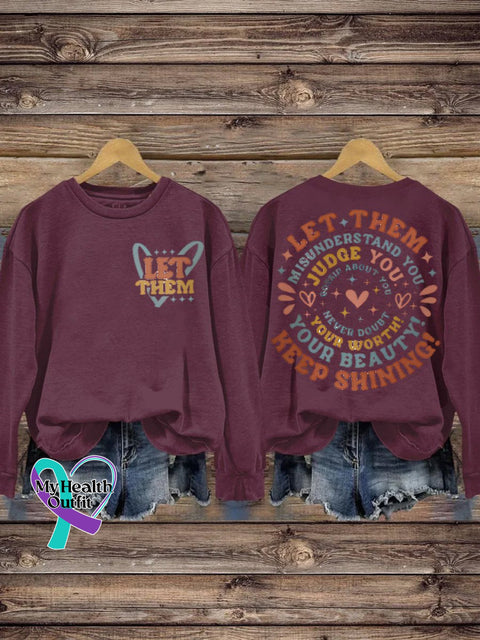 Suicide Prevention Awareness Let Them Mental Health Print Casual Sweatshirt Navy Red / S