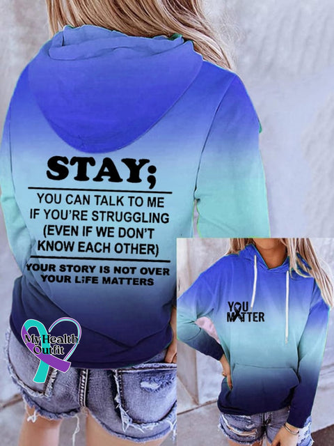 Suicide Prevention Awareness Stylish Print Hoodie Picture 1 / S