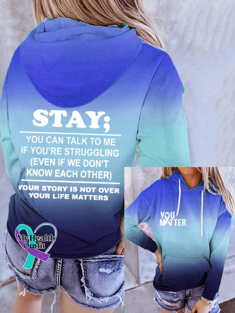 Suicide Prevention Awareness Stylish Print Hoodie Picture 3 / S