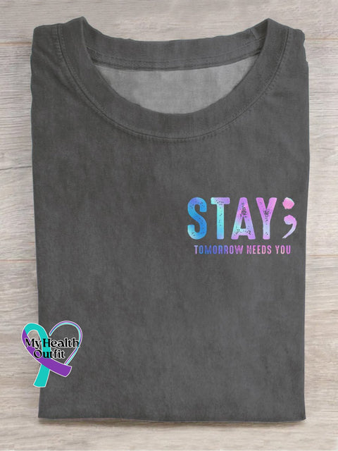 Suicide Prevention Awareness Tomorrow Needs You T-Shirt Grey / S