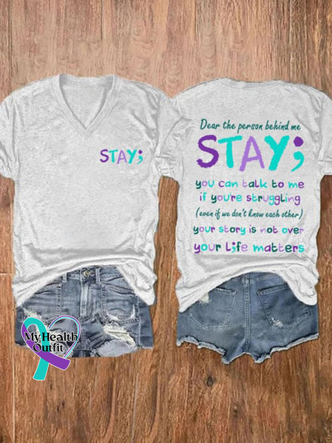 Suicide Prevention Awareness Tomorrow Needs You Your Story Is Not Over Stay Print T-Shirt White /