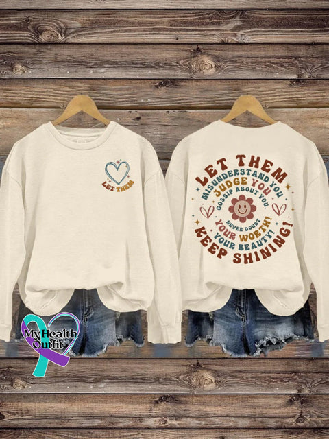 Suicide Prevention Day Let Them Keep Shining Casual Print Sweatshirt Sand / S