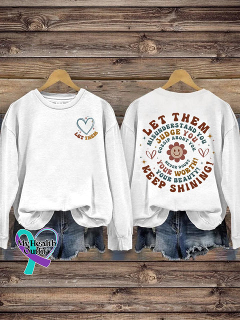 Suicide Prevention Day Let Them Keep Shining Casual Print Sweatshirt White / S