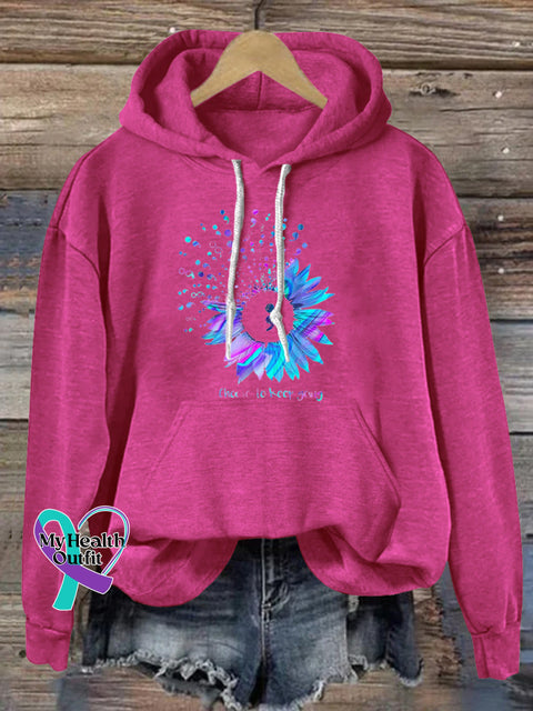 Suicide Prevention Floral Print Casual Hoodie Rosered / S