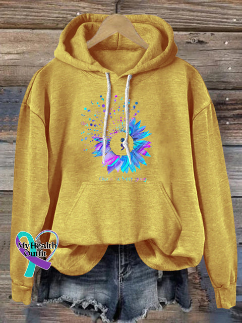 Suicide Prevention Floral Print Casual Hoodie Yellow / S