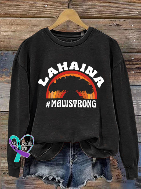 Support Maui Strong Shirt Lahaina Banyan Tree Hawaii Fire Victims Tshirt Design Casual Sweatshirt