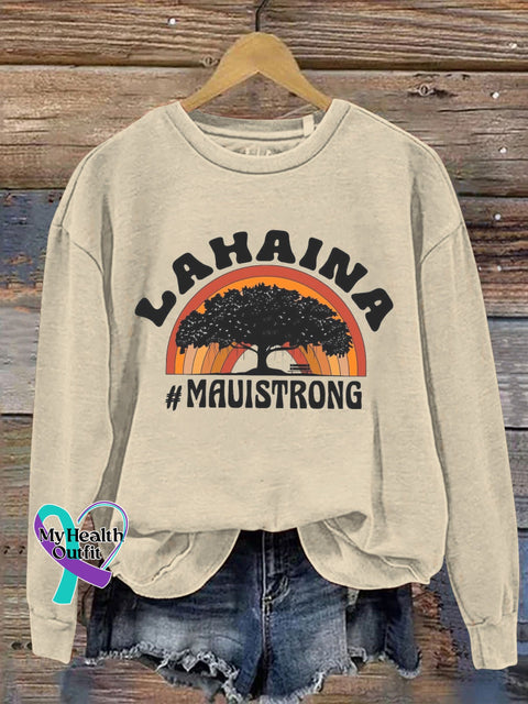 Support Maui Strong Shirt Lahaina Banyan Tree Hawaii Fire Victims Tshirt Design Casual Sweatshirt