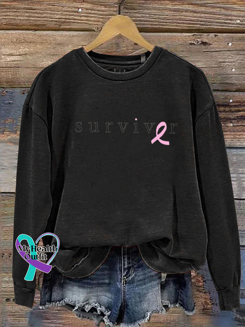 Suviver Breast Health Crew Neck Casual Sweatshirt Black / S
