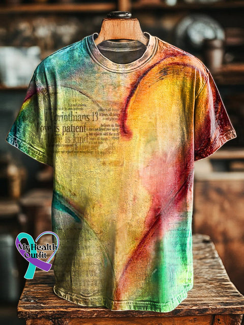 Swoosh Love Printed Casual Crew Neck Short Sleeve T-Shirt Multicolor / S