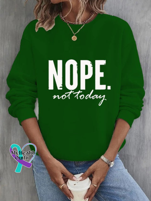 Text Letters Loose Sweatshirt Green / S(6-8)