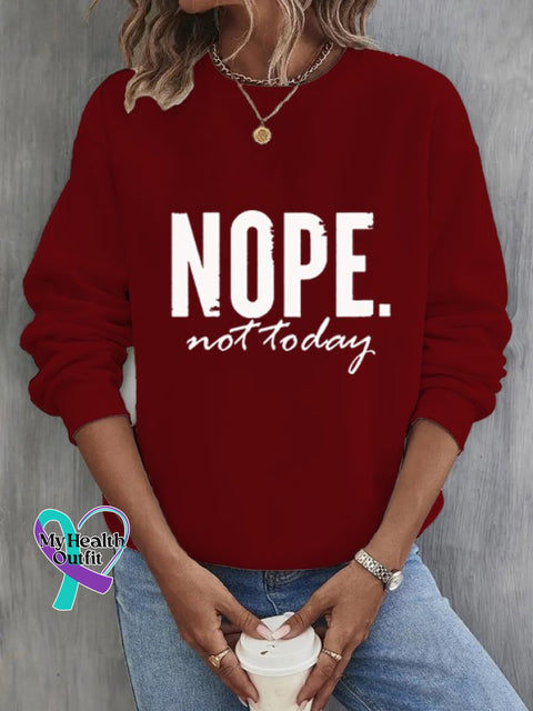 Text Letters Loose Sweatshirt Wine Red / S(6-8)