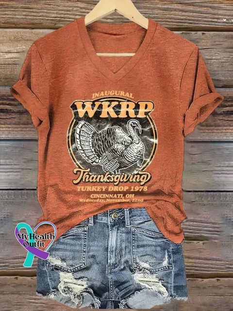 Thanks Giving Art Print T-shirt Orange / S