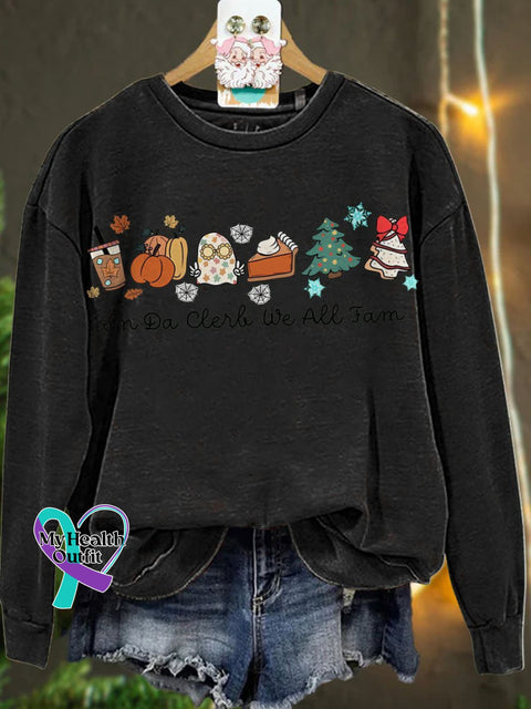 Thanksgiving Christmas In Da Clerb We All Fam Casual Sweatshirt Black / S