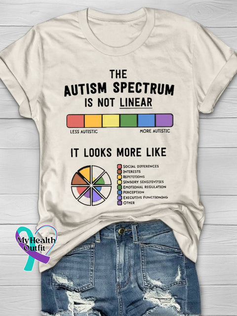 The Autism Spectrum Is Not Linear Art Print T-Shirt Sand / S