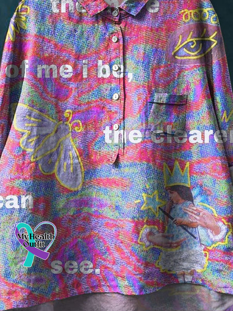 The More Of Me I Be Clearer Can See Art Print Casual Cotton And Linen Shirt