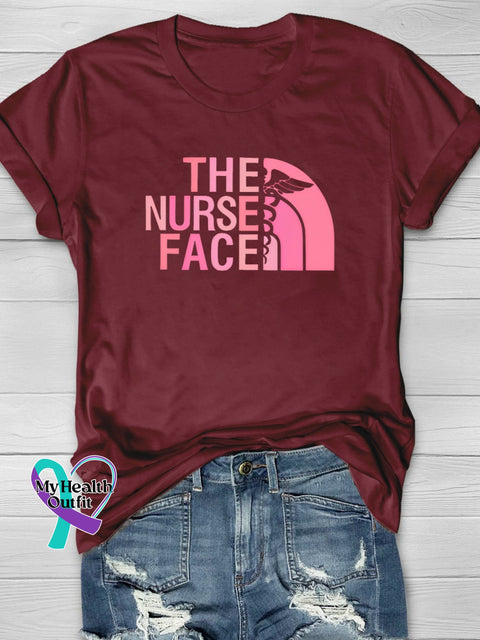 The Nurse Face Printing T-Shirt Red / S