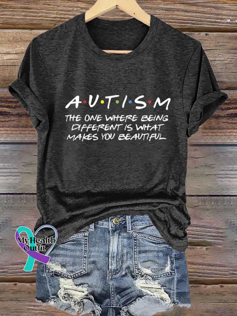 THE ONE WHERE BEING DIFFERENT IS WHAT MAKES YOU BEAUTIFUL Autism Awareness T-shirt Black / S