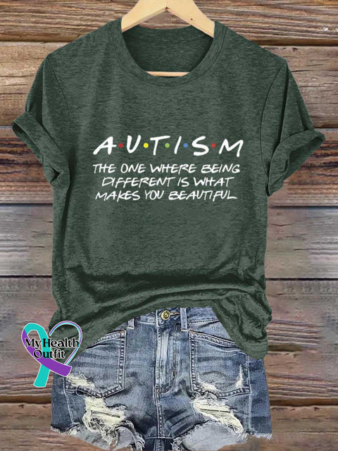 THE ONE WHERE BEING DIFFERENT IS WHAT MAKES YOU BEAUTIFUL Autism Awareness T-shirt Green / S