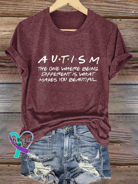 THE ONE WHERE BEING DIFFERENT IS WHAT MAKES YOU BEAUTIFUL Autism Awareness T-shirt Red / S