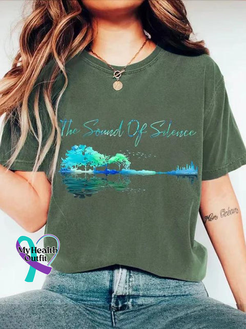 The Sound Of Silence Art Print Casual T-Shirt Green / S