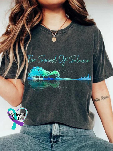 The Sound Of Silence Art Print Casual T-Shirt Grey / S