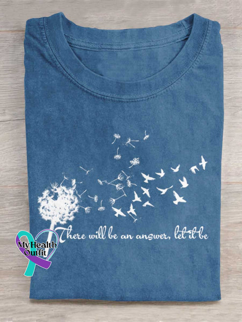 There Will Be An Answer Let It Be Art Print Casual Cotton T-shirt Blue / S
