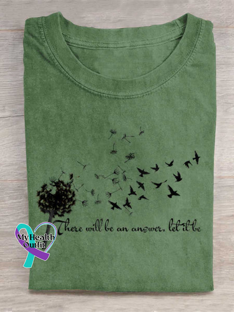 There Will Be An Answer Let It Be Art Print Casual Cotton T-shirt Green / S