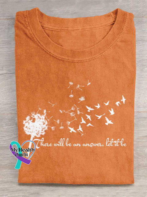 There Will Be An Answer Let It Be Art Print Casual Cotton T-shirt Orange / S