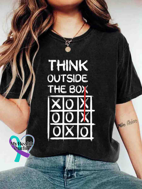 Think Outside the Box Art T-shirt Black / S