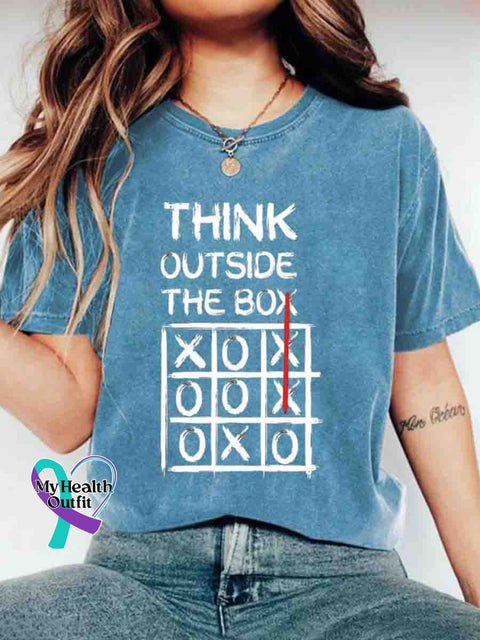 Think Outside the Box Art T-shirt Blue / S