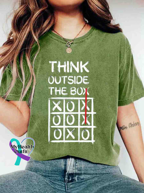 Think Outside the Box Art T-shirt Green / S