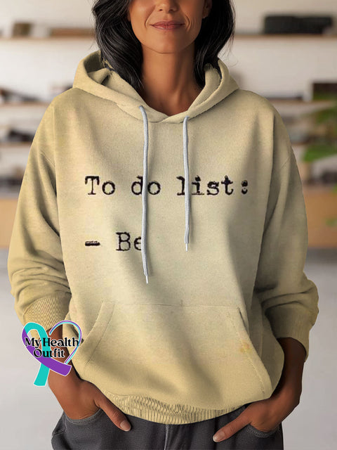 To Do List Art Print Casual Hoodie Sweatshirt Apricot / S