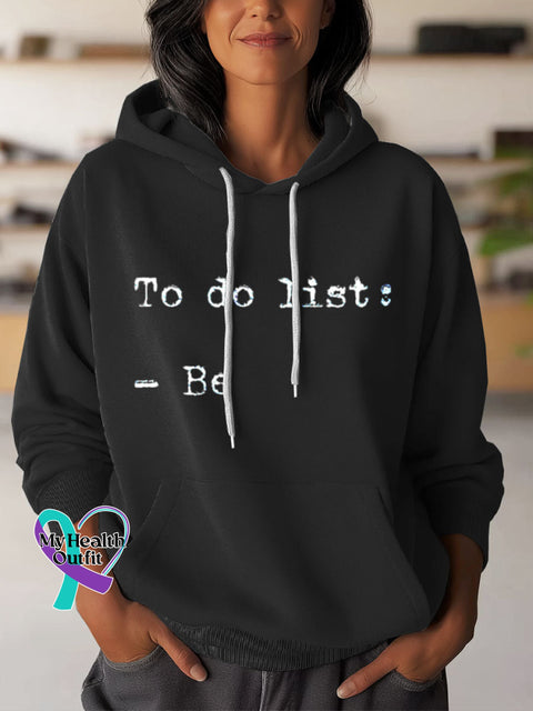 To Do List Art Print Casual Hoodie Sweatshirt Black / S