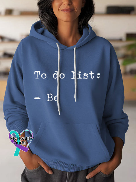 To Do List Art Print Casual Hoodie Sweatshirt Blue / S