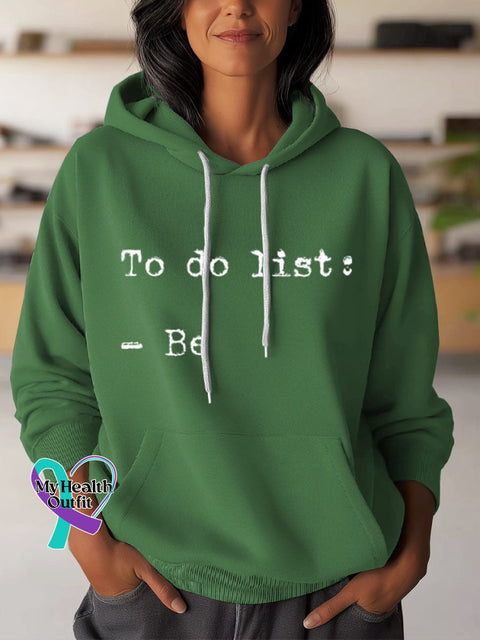 To Do List Art Print Casual Hoodie Sweatshirt Green / S